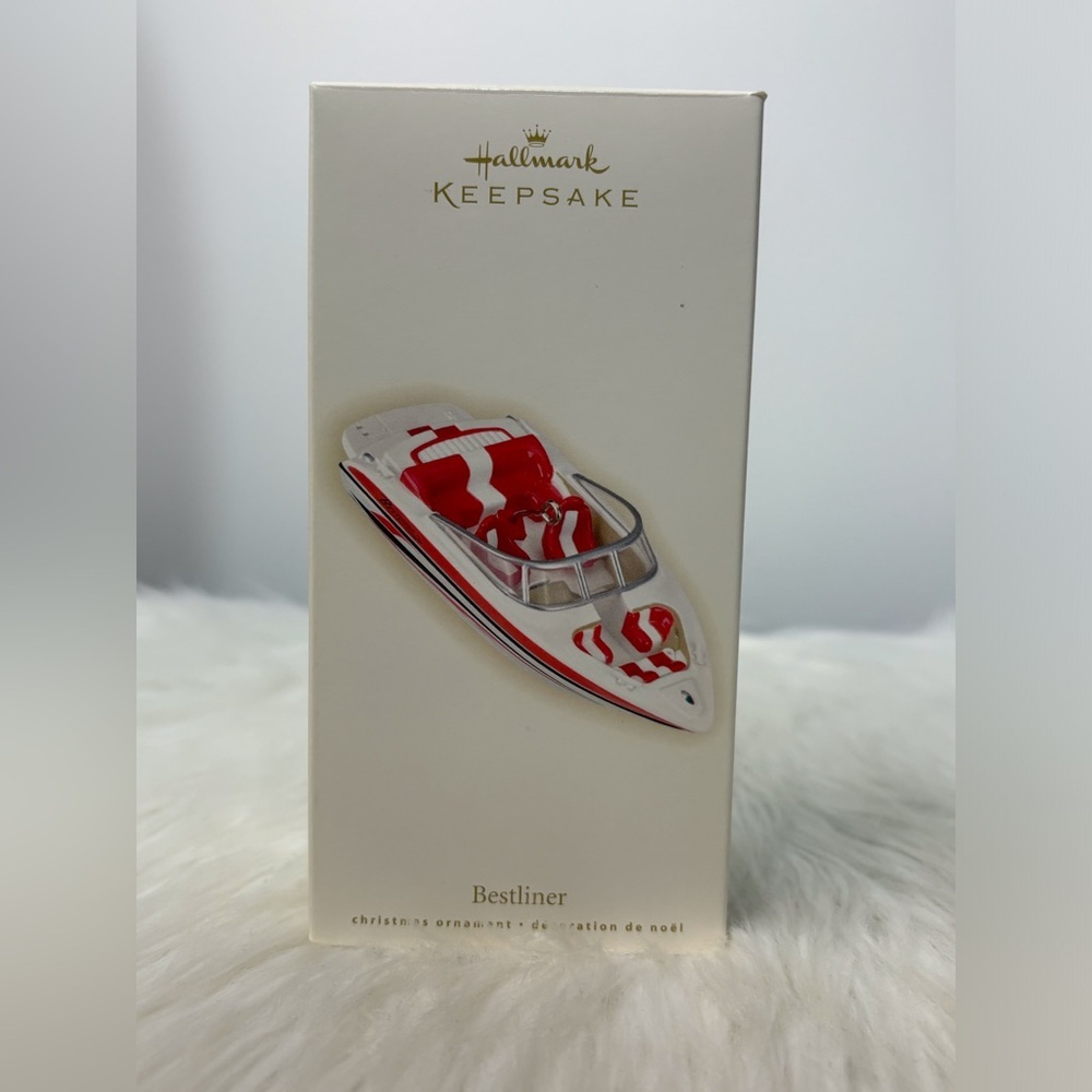 Hallmark Keepsake Red and White Speedboat Ornament